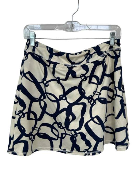 Julie Brown Size M Navy & white Polyester Blend Abstract Print Skort Navy & white / M
