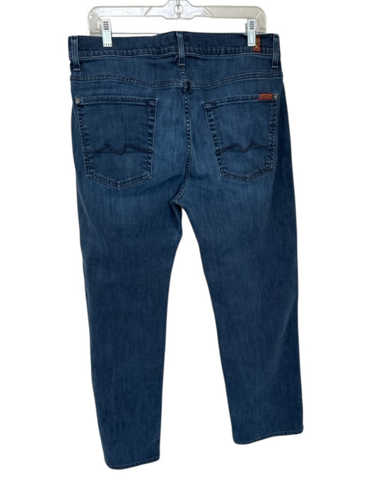 7 For All Mankind Size 34 Dark Wash Cotton Blend Straight Leg Men's Jeans Dark Wash / 34