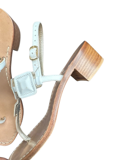 Amali Shoe Size 37 Tan & White Geometric Heel Sandals Tan & White / 37