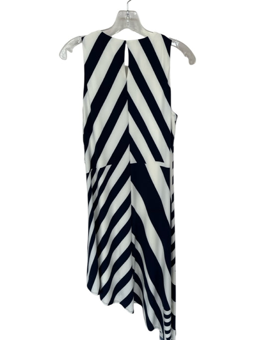 Lauren Ralph Lauren Size 6 Navy Polyester Blend Sleeveless Striped Midi Dress Navy / 6