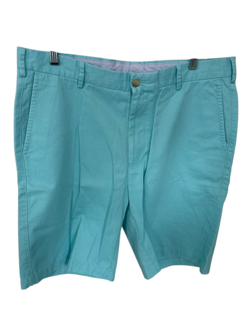 Peter Millar Size 35 Aqua Cotton Solid Men's Shorts Aqua / 35