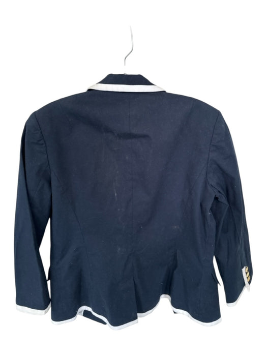 Tory Burch Size Est S Navy & white Cotton Blend Lining Detail Logo Blazer Navy & white / Est S