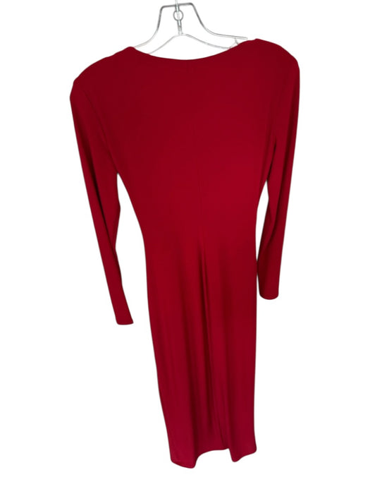 Ralph Lauren Evening Size 2 Red Polyester Blend Long Sleeve Brooch Applique Gown Red / 2