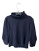Tibi Size S Navy Polymide Blend Turtle Neck 3/4 Sleeve Sinch Detail Cropped Top Navy / S