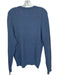 Nieman Marcus Size L Slate Blue Cashmere Rib Knit Round Neck Long Sleeve Sweater Slate Blue / L