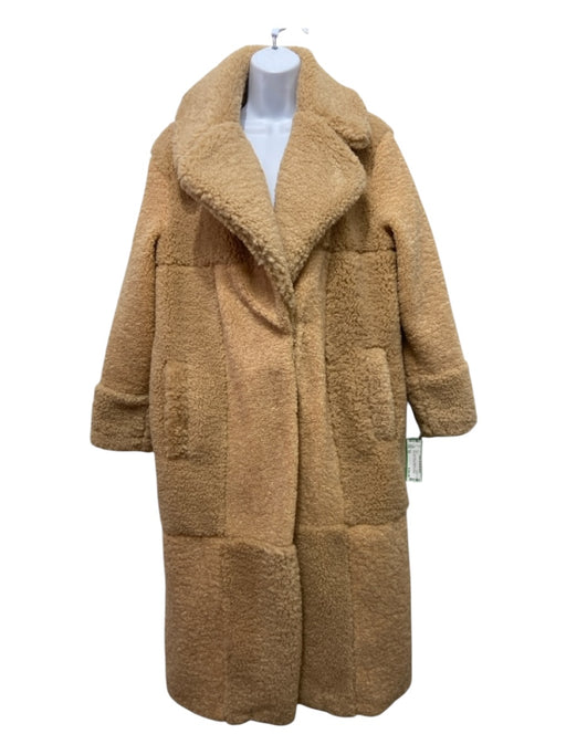 A.L.C. Size XS light brown Polyester Fuzzy Patchwork Pockets Midi Coat light brown / XS