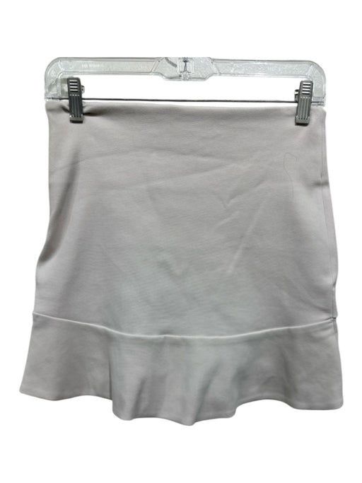 IRO Size 34 Beige Cotton Blend Side Zip Assymetric Ruffle Hem Mini Skirt Beige / 34