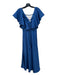 Sachin + Babi Size XS Blue Polyester V Neck Ruffle Cap Sleeve Open Back Dress Blue / XS