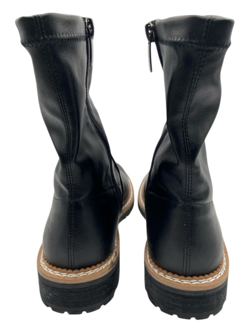 Silent D Shoe Size 37 Black & Brown Synthetic Leather round toe Side Zip Boots Black & Brown / 37