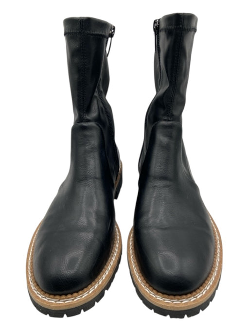 Silent D Shoe Size 37 Black & Brown Synthetic Leather round toe Side Zip Boots Black & Brown / 37