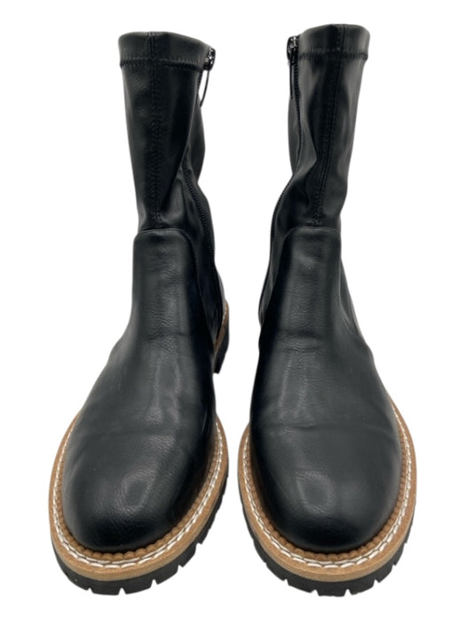 Silent D Shoe Size 37 Black & Brown Synthetic Leather round toe Side Zip Boots Black & Brown / 37