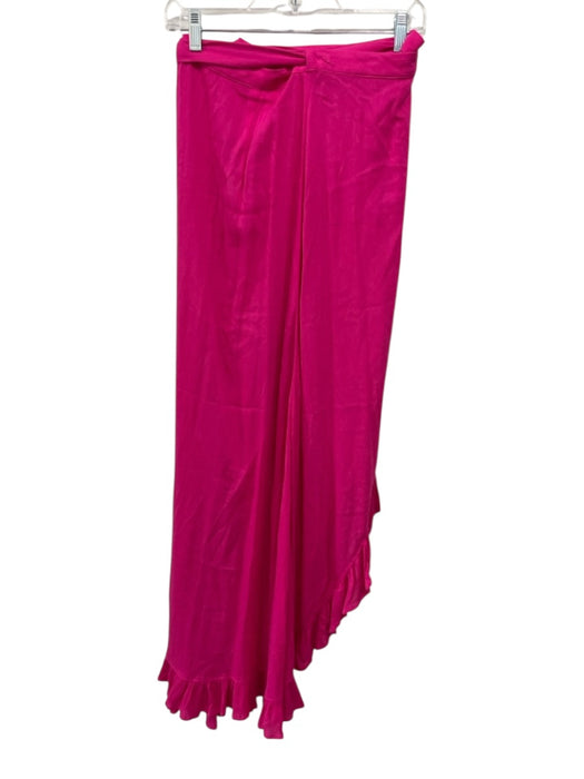Lovers + Friends Size XS Pink Rayon Ruffle Detail Wrap Skirt Pink / XS