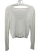 Almina Size M White Cotton & Viscose Ribbed Knit Button Up Deep V Top White / M