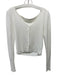 Almina Size M White Cotton & Viscose Ribbed Knit Button Up Deep V Top White / M