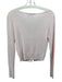 Almina Size S Pink Cotton & Viscose Ribbed Knit Button Up Deep V Long Sleeve Top Pink / S