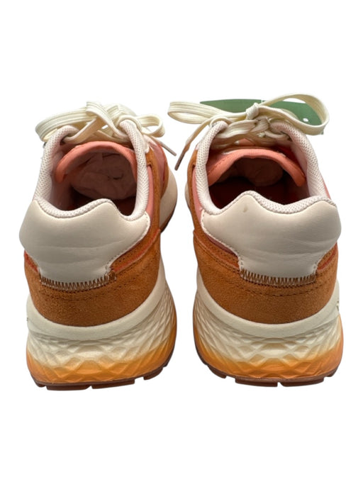 Hoff Shoe Size 6 Orange, Pink, Beige Synthetic & Suede Low Top Lace Up Sneakers Orange, Pink, Beige / 6