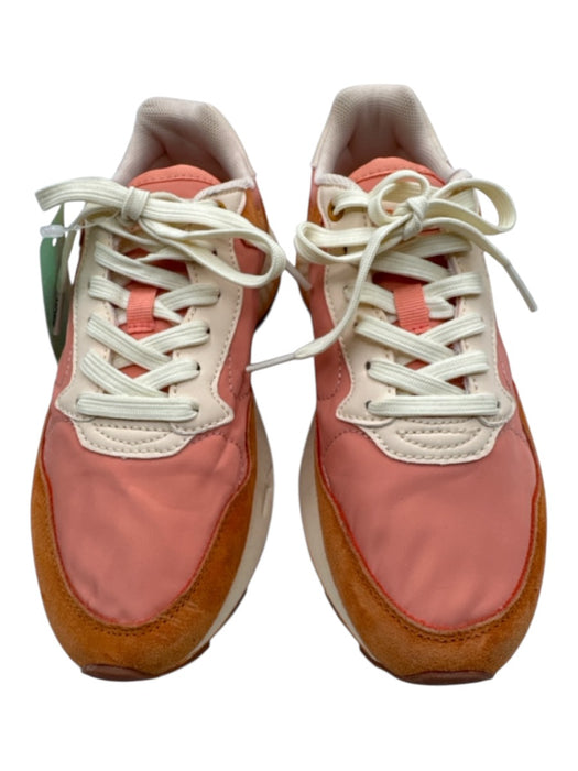 Hoff Shoe Size 6 Orange, Pink, Beige Synthetic & Suede Low Top Lace Up Sneakers Orange, Pink, Beige / 6