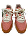 Hoff Shoe Size 6 Orange, Pink, Beige Synthetic & Suede Low Top Lace Up Sneakers Orange, Pink, Beige / 6