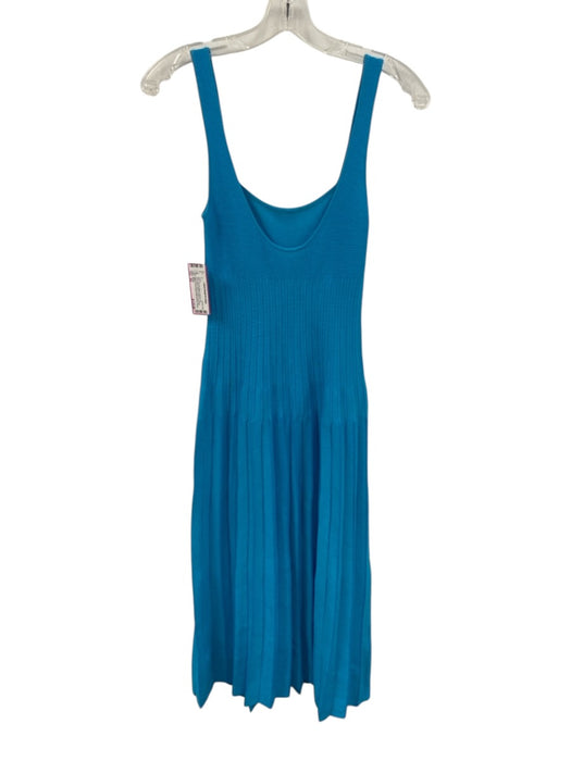 Staud Size XS Blue Viscose Blend Stretch Knit Sleeveless Ribbed Detail Dress Blue / XS