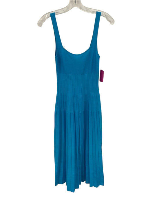 Staud Size XS Blue Viscose Blend Stretch Knit Sleeveless Ribbed Detail Dress Blue / XS