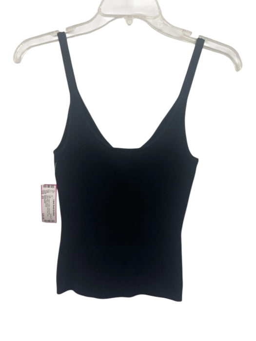 Reformation Size XS Black Cotton Ribbed Knit Sleeveless Hook & Eye Front Top Black / XS