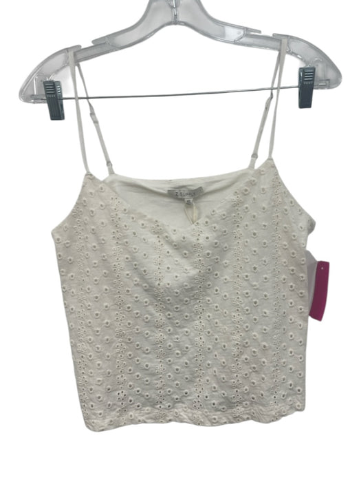 Z Supply Size XS Cream White Cotton Spaghetti Strap Floral Eyelet Short Set Cream White / XS