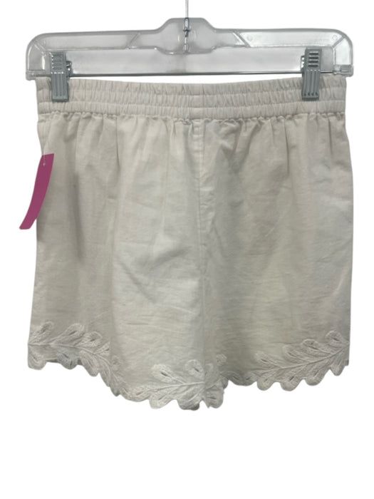 Z Supply Size XS/S Cream White Cotton & Linen Sleeveless Embroidered Short Set Cream White / XS/S