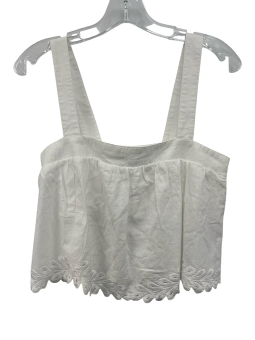 Z Supply Size XS/S Cream White Cotton & Linen Sleeveless Embroidered Short Set Cream White / XS/S