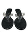 Schutz Shoe Size 6.5 Black & Clear Synthetic Upper Thong Kitten Wedge Sandals Black & Clear / 6.5