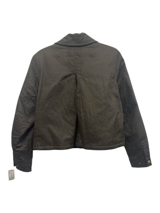 J Crew Size XS Dark Gray Cotton Zip Up Corduroy collar Quilted Detail Jacket Dark Gray / XS