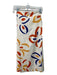 Rebecca Taylor Size XS White Blue Orange Linen Blend Wrap Abstract Midi Skirt White Blue Orange / XS