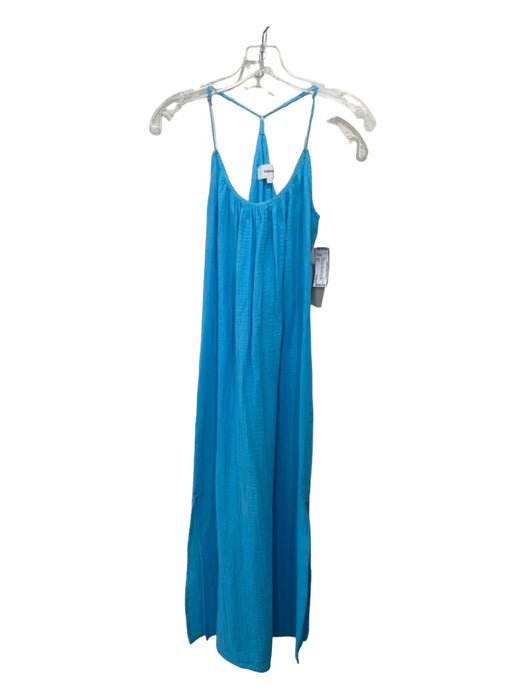 XiRENA Size XS Bright Blue Cotton Spaghetti Strap Gauze Maxi Racerback Dress Bright Blue / XS