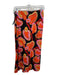 Farm Rio Size XS Black Orange Pink Viscose Blend Printed Elastic Waist Skirt Black Orange Pink / XS