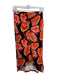 Farm Rio Size XS Black Orange Pink Viscose Blend Printed Elastic Waist Skirt Black Orange Pink / XS