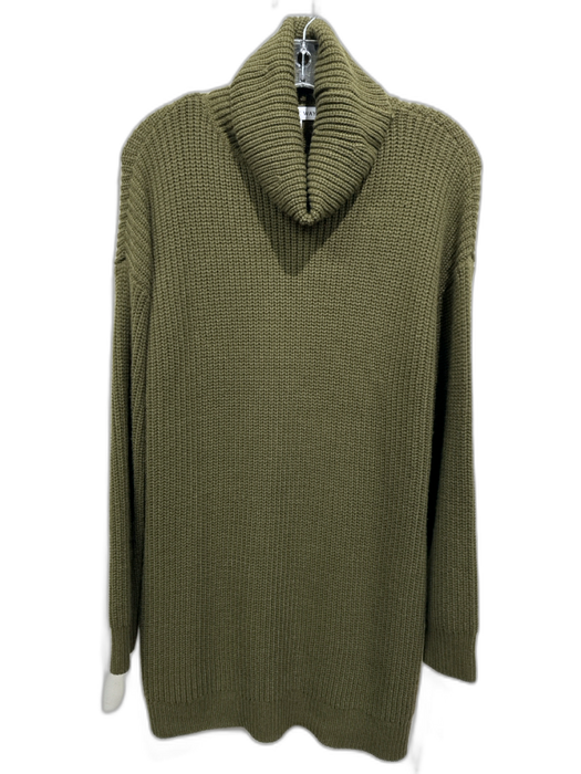All the Ways Size XS Olive Green Acrylic Turtleneck Above knee Sweater Dress Olive Green / XS