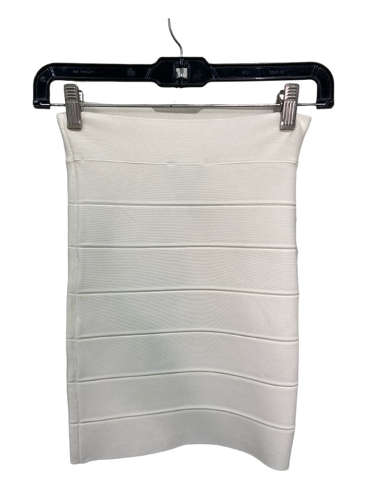 BCBG Maxazria Size XS Creme Rayon Blend Bandage Elastic Detail Mini Skirt Creme / XS