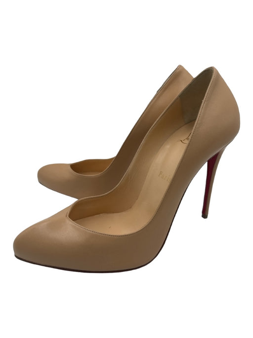 Christian Louboutin Shoe Size 39.5 Tan Leather Pointed Toe 4 Inch Stiletto Pumps Tan / 39.5