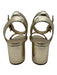 Michael Michael Kors Shoe Size 8 Gold Embossed Ankle Strap Logo GHW Sandals Gold / 8