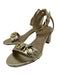 Michael Michael Kors Shoe Size 8 Gold Embossed Ankle Strap Logo GHW Sandals Gold / 8