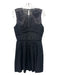 Club Monaco Size 6 Black Polyester Sleeveless Pleated Back Zip Sheer Dress Black / 6