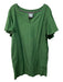 Maeve Size S Green Cotton Short Sleeve Shift Dress Round split neck Dress Green / S