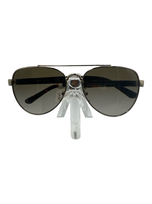 Tory Burch Brown Acetate Aviator Tortoiseshell Gold Hardware Sunglasses Brown