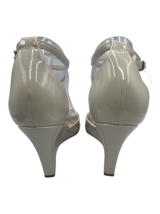 Marc Fisher Shoe Size 9 Beige White Patent Leather Square Toe Wedge Wedges Beige White / 9