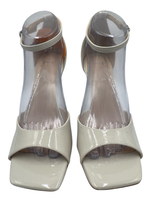 Marc Fisher Shoe Size 9 Beige White Patent Leather Square Toe Wedge Wedges Beige White / 9