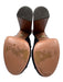 Aquazzura Shoe Size 38.5 Black & Brown Leather Peep Toe Block Heel Sandals Black & Brown / 38.5