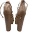 Aquazzura Shoe Size 38.5 Beige Leather Peep Toe Block Heel Platform Sandals Beige / 38.5
