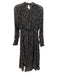 All Saints Size S Gray, Black, Multi Viscose Long Sleeve All Over Print Dress Gray, Black, Multi / S