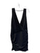 Michael Costello x Revolve Size M Black Polyester Deep V Neck Ruched Dress Black / M