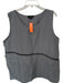 Sun Kim Size 1X Grey & Black Polyester Zipper Stripes Pockets Top Grey & Black / 1X