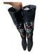 Claudia Ciuti Shoe Size 10 Black & Multi Suede Embroidered Heeled Boots Black & Multi / 10